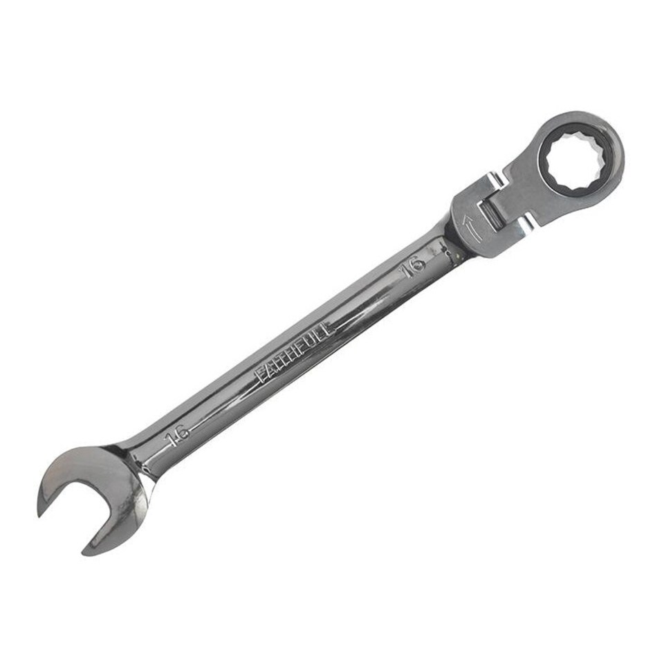 Faithfull Flex Head Ratchet Combination Spanner - Multi Colour - 16mm