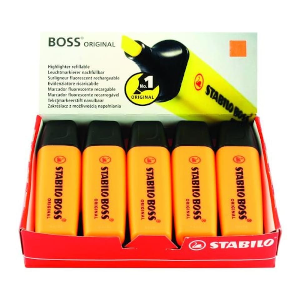 Pack of 10 Stabilo Boss Original Orange Highlighters