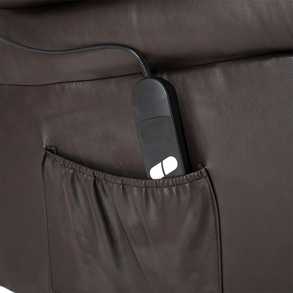 image 1 of Seattle Electric Single Motor Rise Recliner Bonded Leather Chair (Brown)