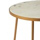 image 4 of Shalimar Round Marble top Side Table With Cross Base Gold