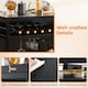 image 7 of COSTWAY Industrial Wine Bar Cabinet Kitchen Storage Sideboard Black Black