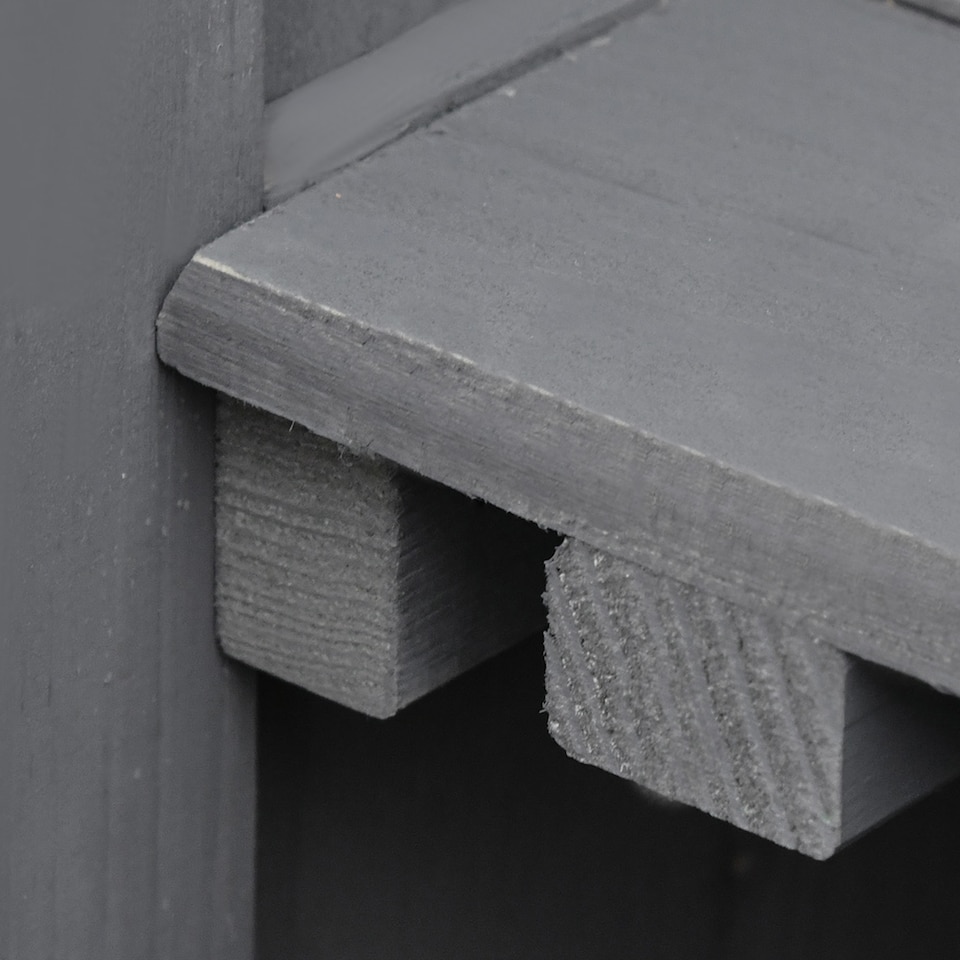 image 1 of Outsunny Small Shed, Wooden Garden Shed with Openable Hinged Roof and Removable Shelf, Outdoor Tool Storage Cabinet Chest with Double Doors, 74 x 43 x 88 cm, Grey