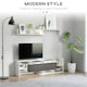 image 4 of HOMCOM TV Cabinet Unit w/ Wall-Mounted Shelf, Open Shelves Black and Brown White
