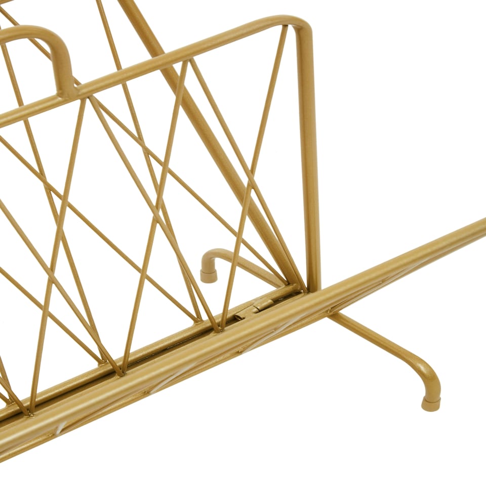image 1 of Avento Gold Finish Two Pocket Magazine Rack