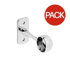 Securit Chrome End Bracket (Pack of 2) - Chrome - 19mm