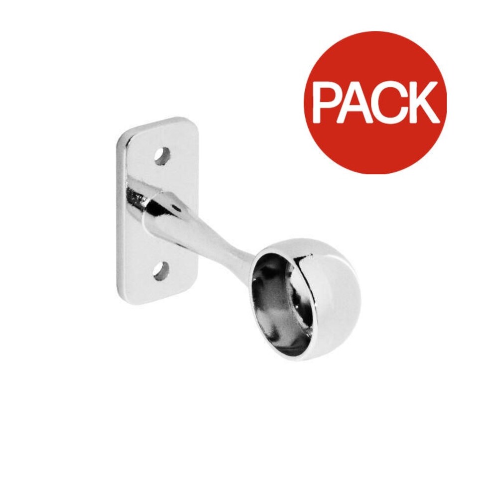 Securit Chrome End Bracket (Pack of 2) - Chrome - 19mm