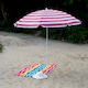 image 8 of The Magic Toy Shop Beach Parasol Red Striped Tilting Height Adjustable Portable Sun Shade