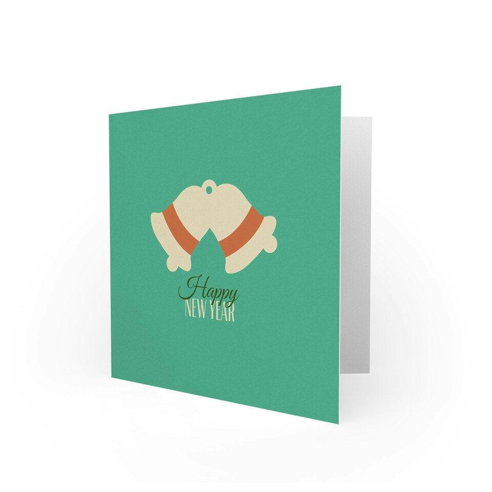 image 1 of Christmas Bells Green New Year Card