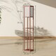 image 7 of HOMCOM Modern Floor Lamp Light with 3 Shelves Fabric Lampshade Brown | Brown