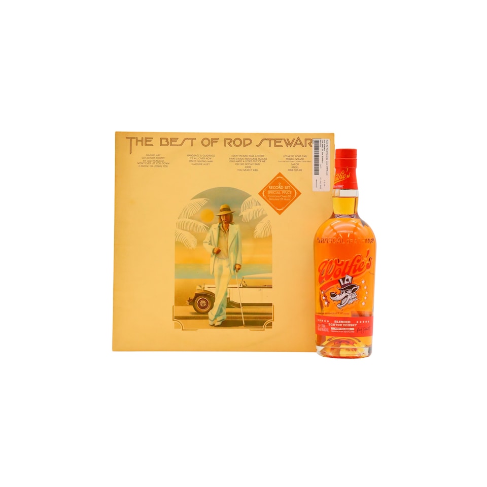 Wolfie's - First Release - Blended Scotch Whisky (Includes Rod Stewart The Best Of Double Vinyl Album)