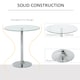 image 4 of HOMCOM Round Bar Table, Modern Dining Table with Tempered Glass Top and Steel Frame for 2, Easy Assembly for Breakfast Bar, Dining Room, 70 x 70 x 74.5cm, Clear