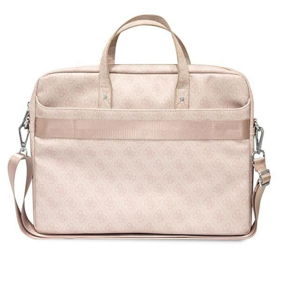image 1 of Guess 4G Triangle Logo Laptop Bag 16 Rose Pink Saffiano - GUCB15P4TP
