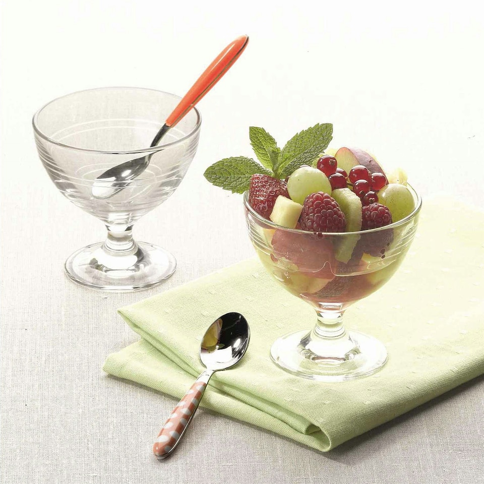 image 1 of Duralex Gigogne Glass Ice Cream Bowls - 250ml Stem Dishes for Dessert, Sundae - Pack of 6 Clear