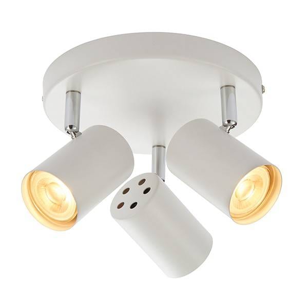 Netlighting Arezzo 3 Light Spotlight Matt White Chrome Plate GU10