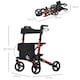 image 3 of HOMCOM 4 Wheel Rollator Walker,  Adjustable Mobility Walker with Bag, Red