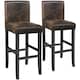 image 1 of Bar Stools with a padded backrest and faux leather cover | Brown | antique brown | 41 x 40 x 107 cm | 2