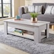 image 2 of Wooden Coffee Table With Lift Up Top Storage Area and Magazine Shelf | Grey