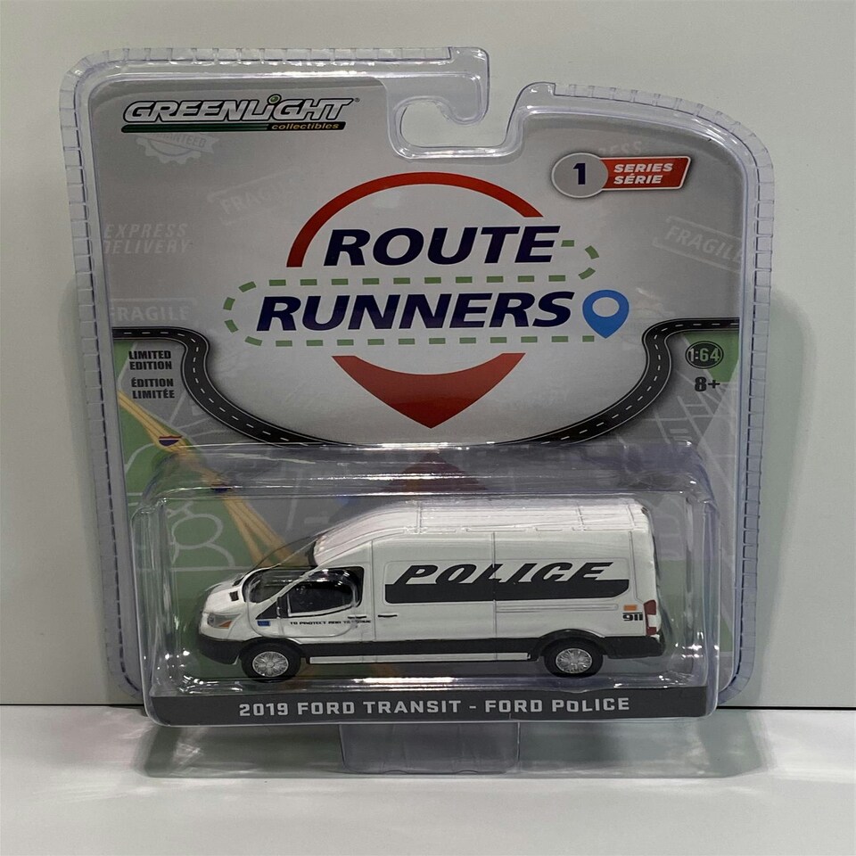 image 1 of 2019 Ford Transit Police 1:64 Route Runners Greenlight 53010