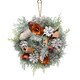 image 1 of Christmas Wreath Festive Decoration with Jute Hanger Traditional Pinecone Decor | Multi | Orange & White | 25cm | 1