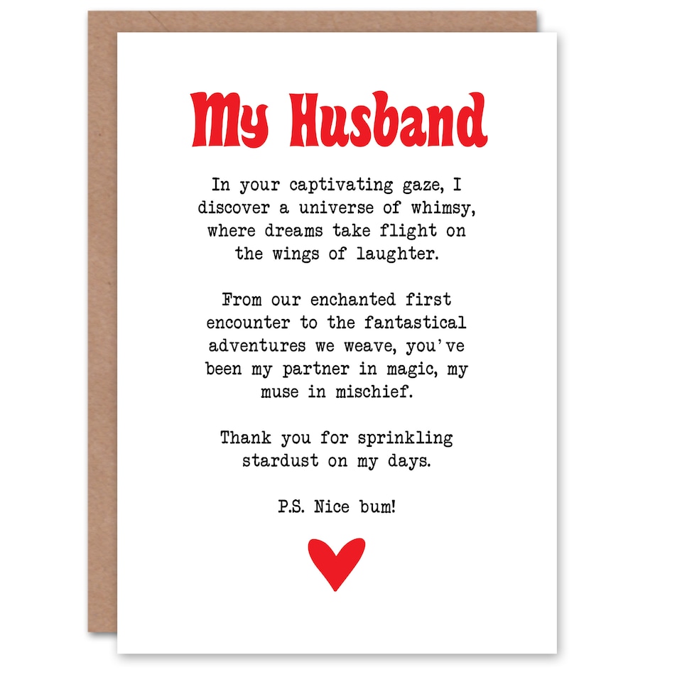 image 1 of Greeting Card Love Poem Whimsy Magic Husband Romantic Poetry