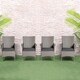 image 1 of Outsunny 4 Pieces Outdoor PE Rattan Dining Chairs Set with Cushion, Garden Armchair with Armrests, High Backrest, Metal Frame Patio Wicker Furniture, Grey