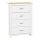 image 1 of Portland 4 Drawer Chest - L40 x W80 x H114 cm - White/Oak Effect