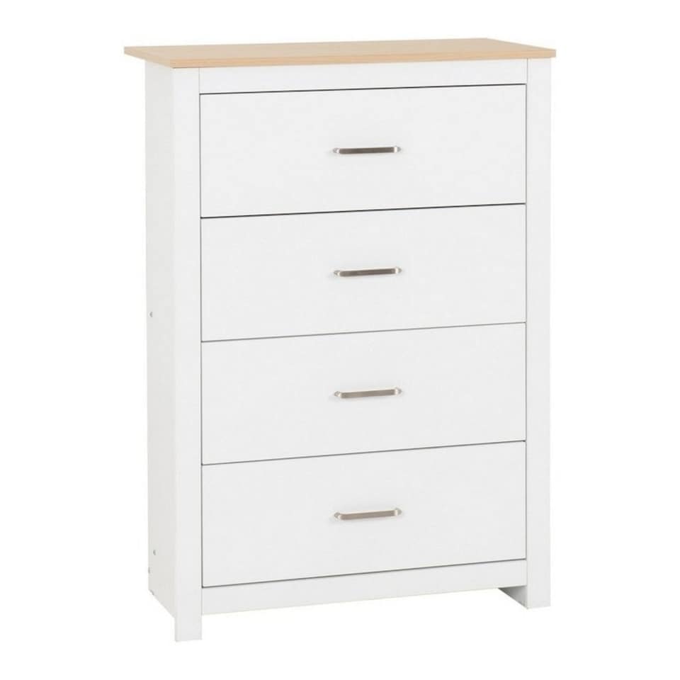image 1 of Portland 4 Drawer Chest - L40 x W80 x H114 cm - White/Oak Effect