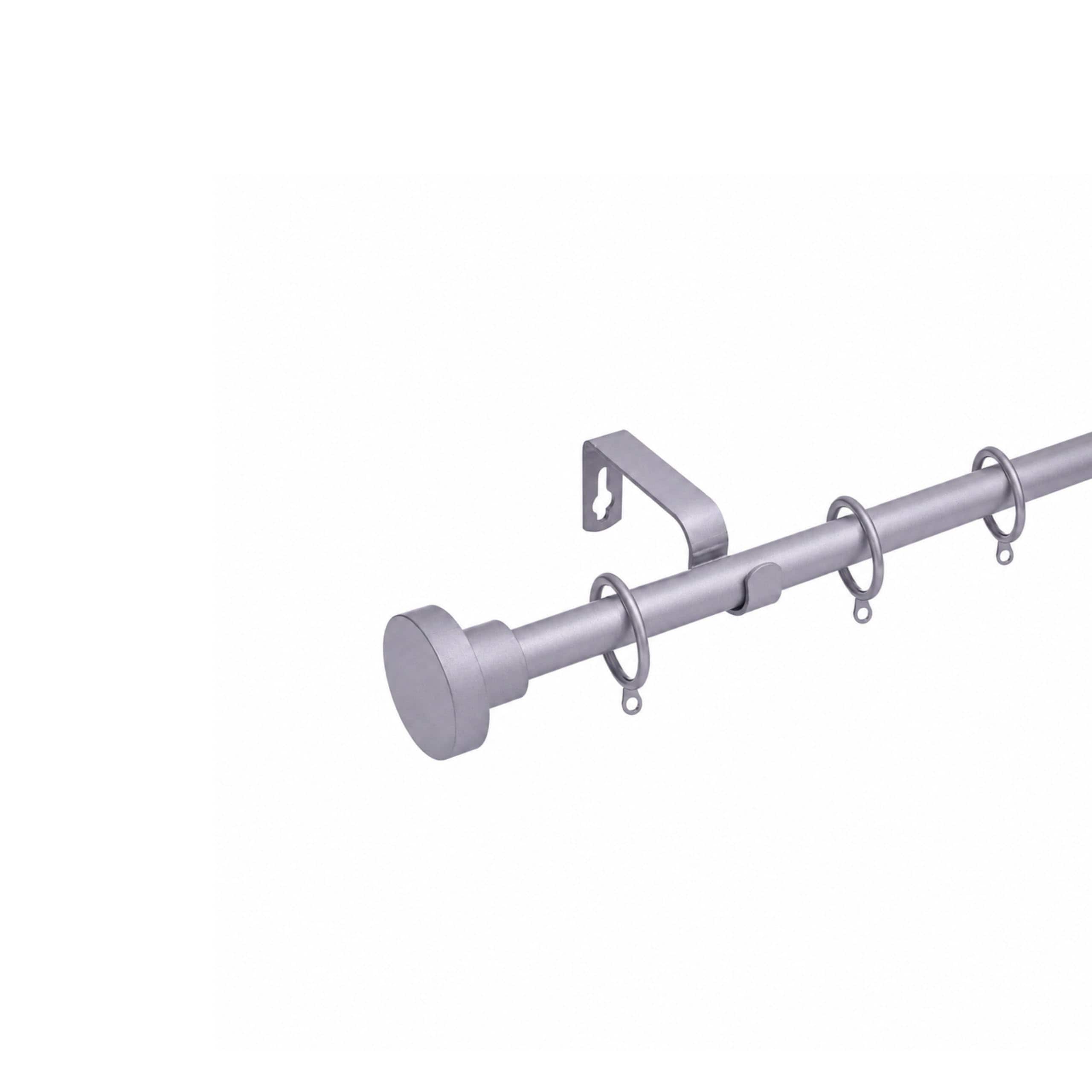 Lister Cartwright 19 mm Matt Silver Extendable Curtain Pole, 70-120 cm