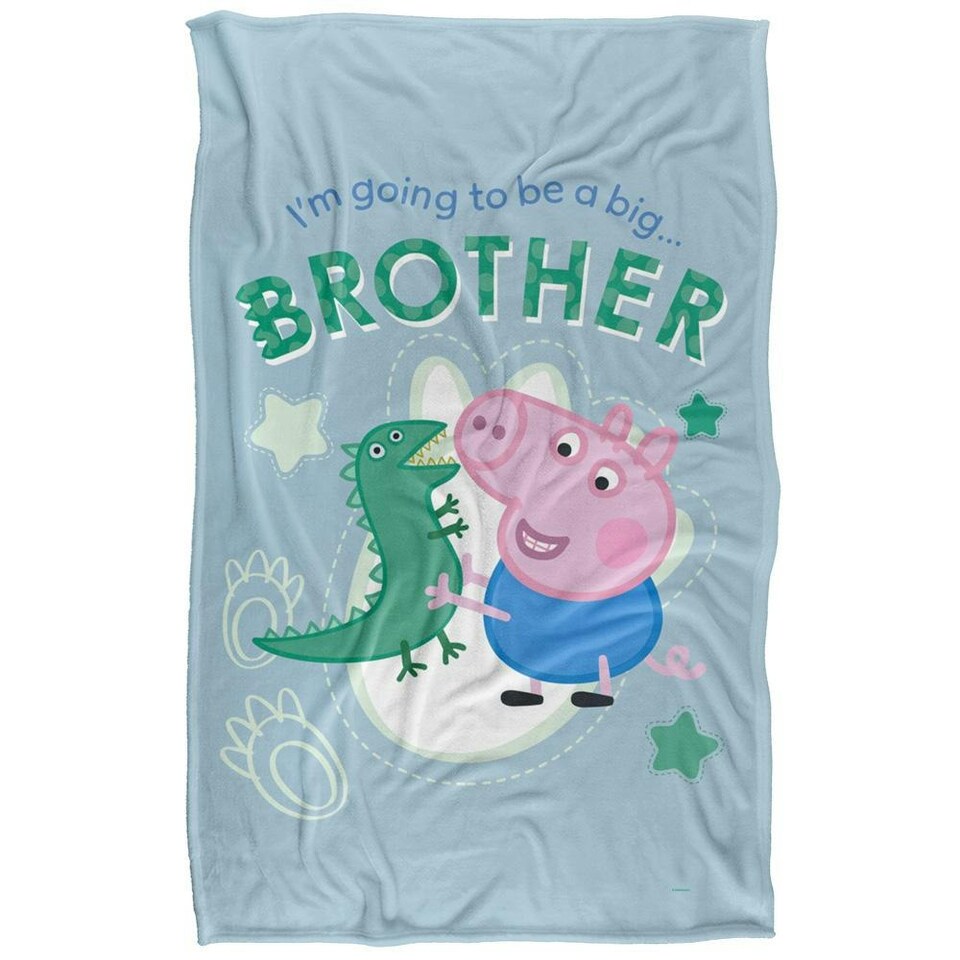 image 1 of Peppa Pig Big Brother Blanket - White - One Size White
