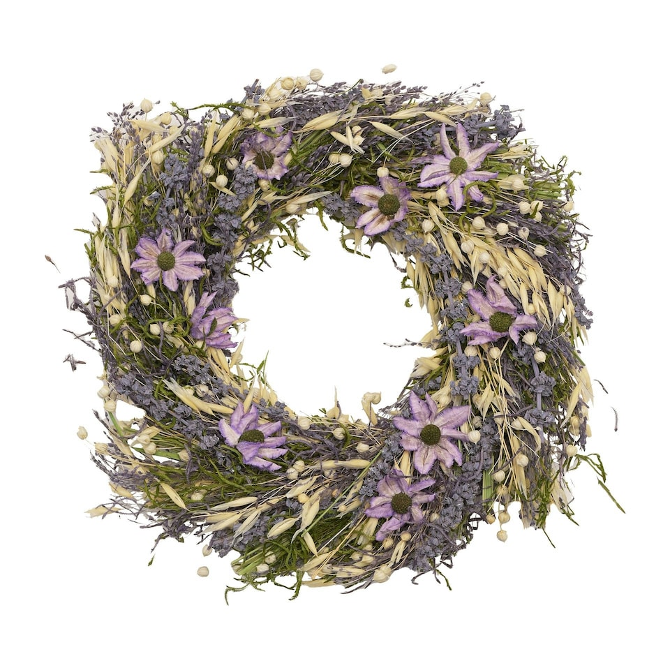 image 1 of Hestia Dried Floral Wreath Purple
