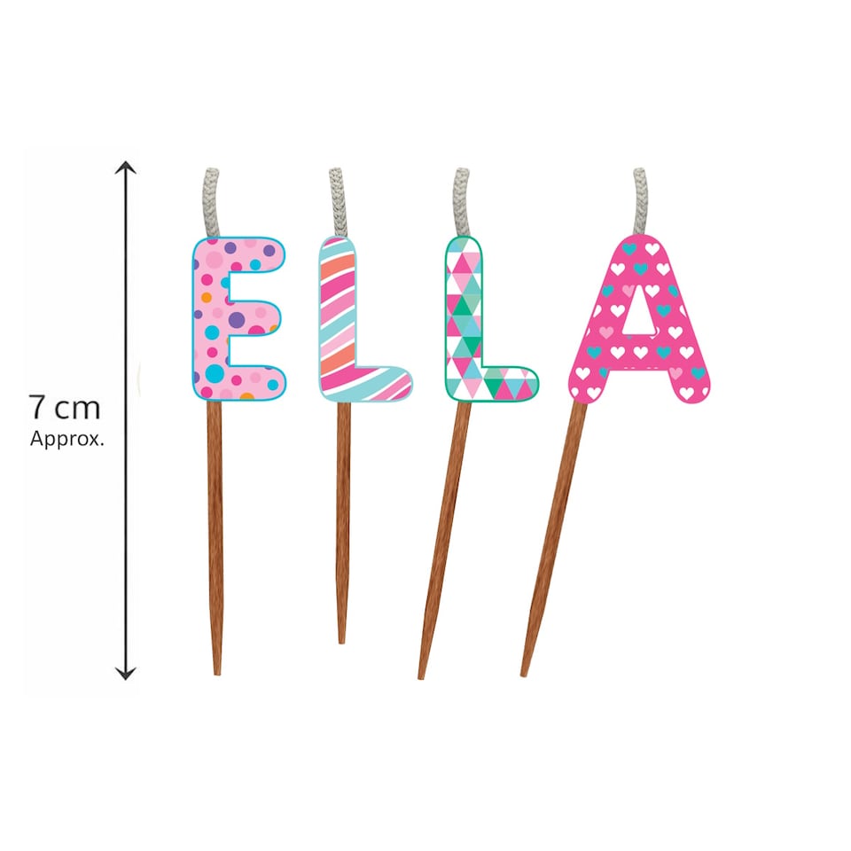 image 1 of Name Birthday Cake Candle Set - Ella
