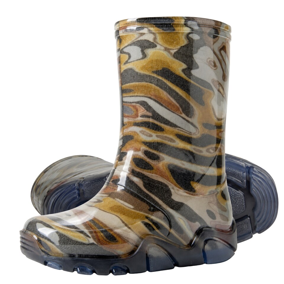 image 1 of Demar Stormer Reflective Kids' Wellies, Green Mosaic, EU 20/21