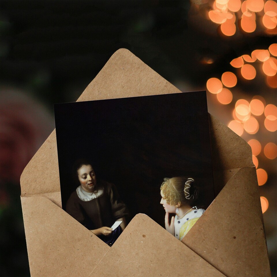 image 1 of Johannes Vermeer Art Card Mistress and Maid Portrait