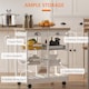image 4 of HOMCOM Rolling Kitchen Island Trolley Cart Drawer Shelves Basket Wheels W  6 Bottle Wine Rack White