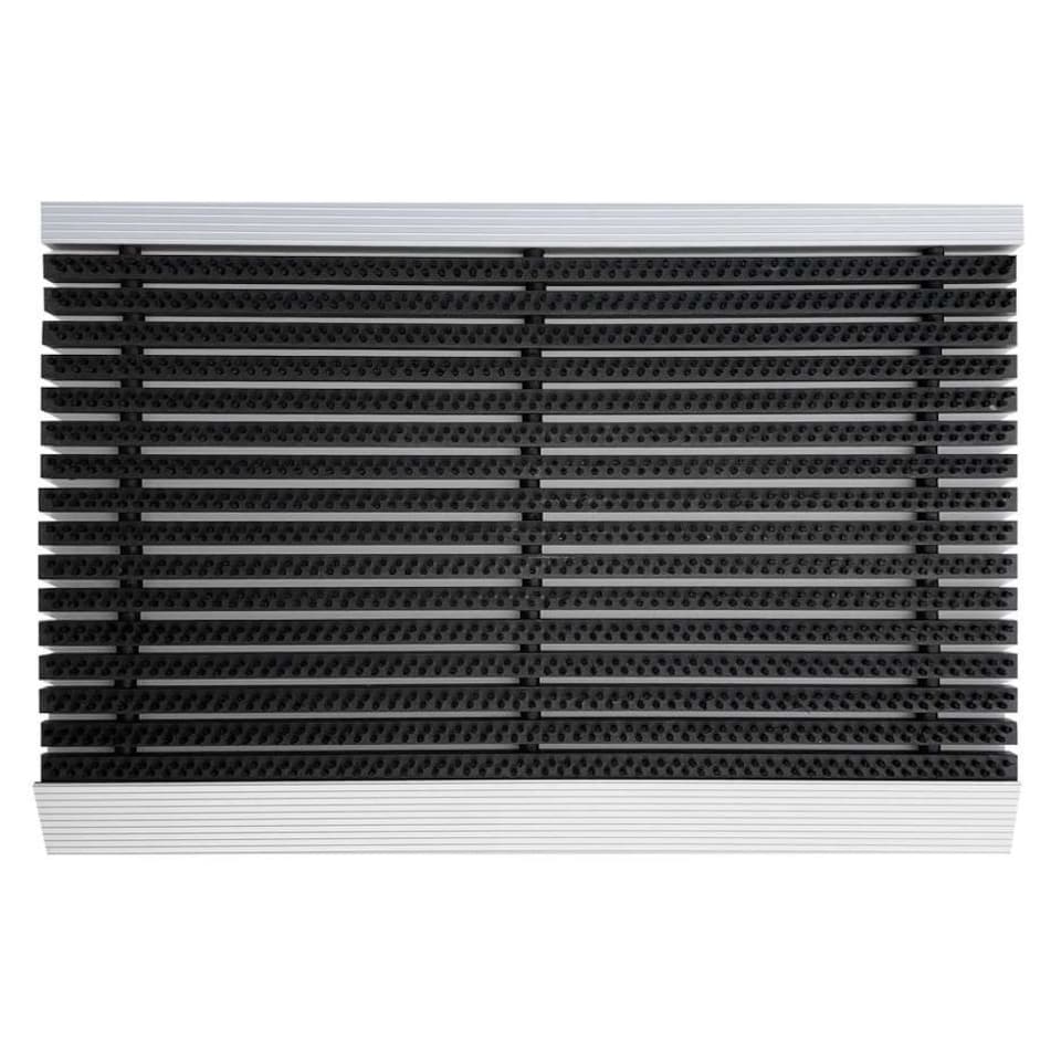 image 1 of Nicoman Aluminium Door Mat with Slats & Black Brushes