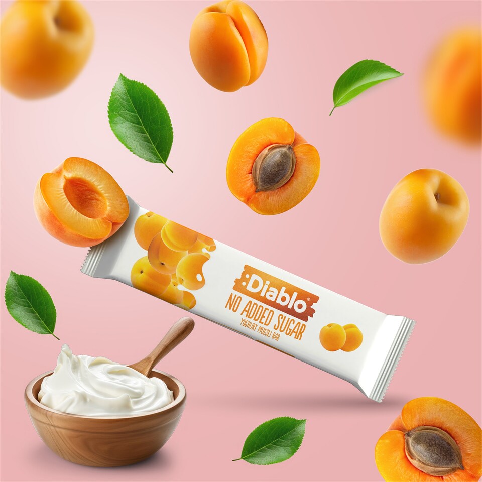 image 1 of Diablo No Added Sugar Yoghurt and Apricot Muesli Bar 30g 6 Pack