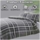image 5 of Newton Tartan Check Duvet Cover Set Reversible Polycotton Beddings Grey | Double