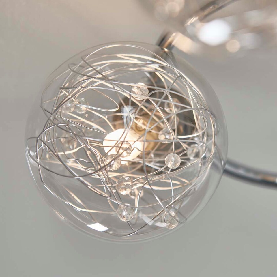 image 1 of Pagazzi Jaymie 6-Light Chrome Semi-Flush Ceiling Light