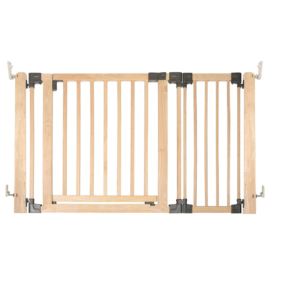 image 1 of Safetots Wooden Multi Panel Room Divider, up to 136cm, Natural Wood, 76cm Tall, Flexible Room Divider for Baby and Toddler | Cream | Natural