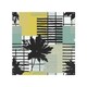 image 1 of Geometric Shape & Leaf Print In Yellow & Green Splash Back | White