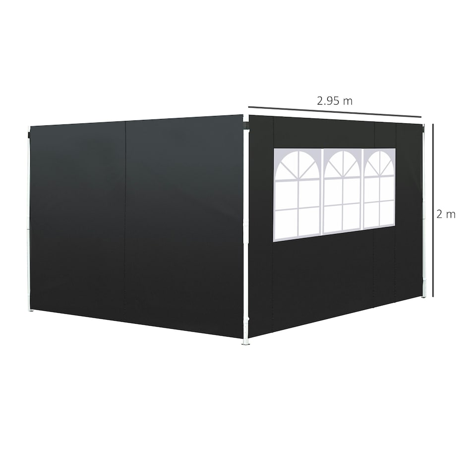 image 1 of Outsunny Gazebo Replacement Exchangeable Wall Panels w/  Window, Blue