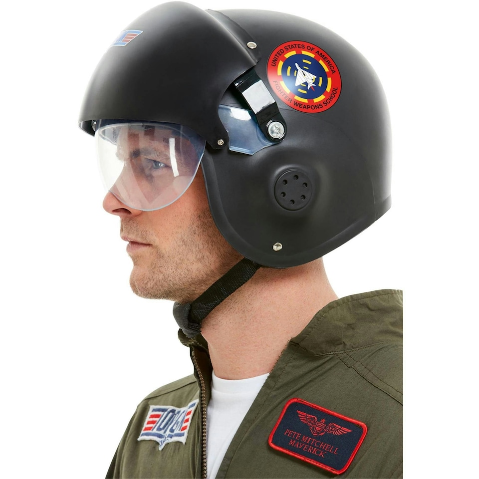 image 1 of Top Gun Mens Deluxe Helmet - Black - One Size