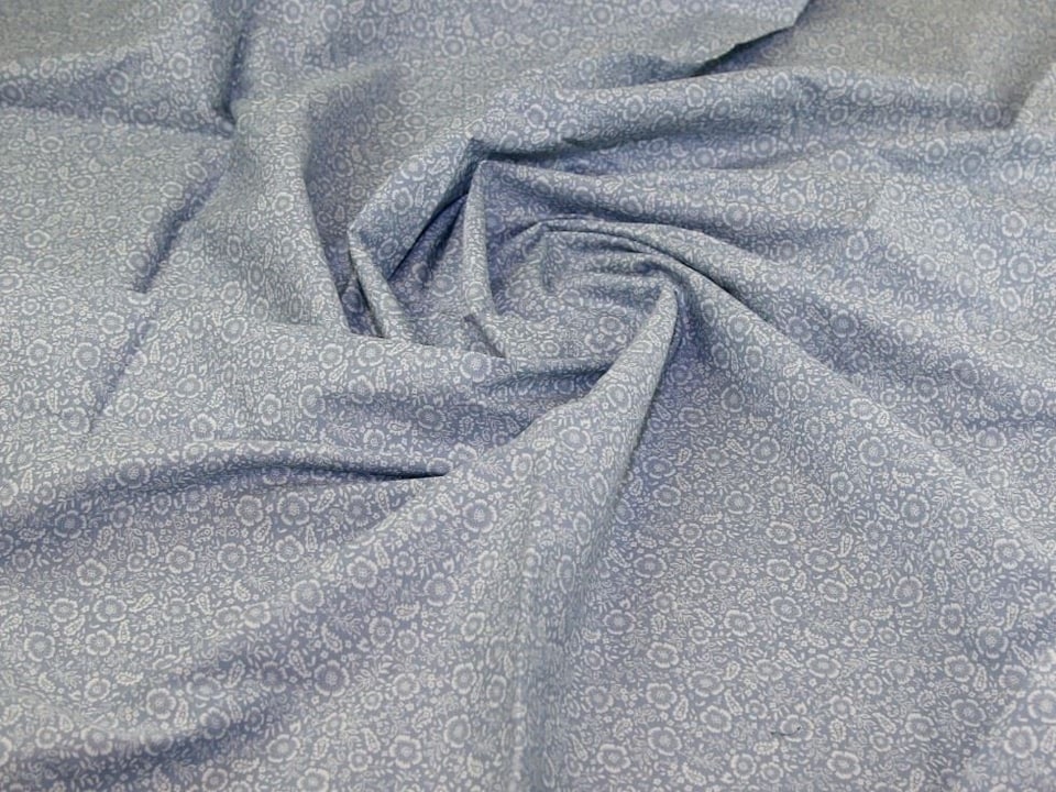 Blue 100% Cotton Poplin Fabric for Dressmaking, Quilting, 110cm / 43" Wide - per metre