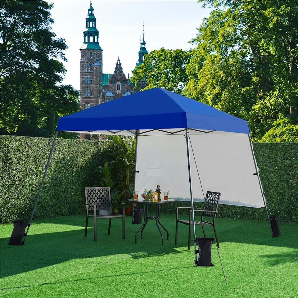 image 1 of Yaheetech One-person Set Up Pop-up Canopy Tent w/ Side Panel | Blue