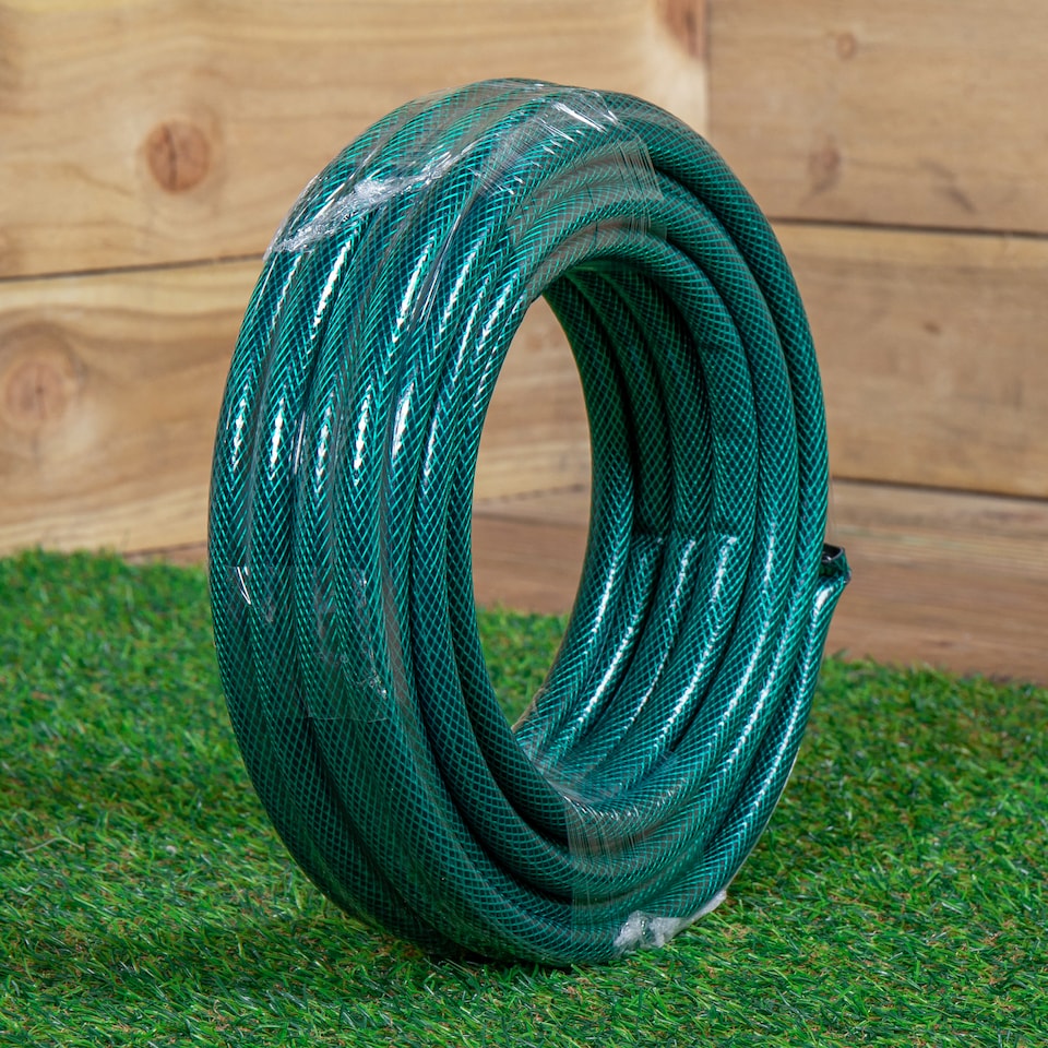 image 1 of 15m Garden Hose and Spray Nozzle Set | Green | Green