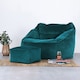 image 2 of Amara Velvet Bean Bag Pouffe Teal Green | Green | Teal Green | 1