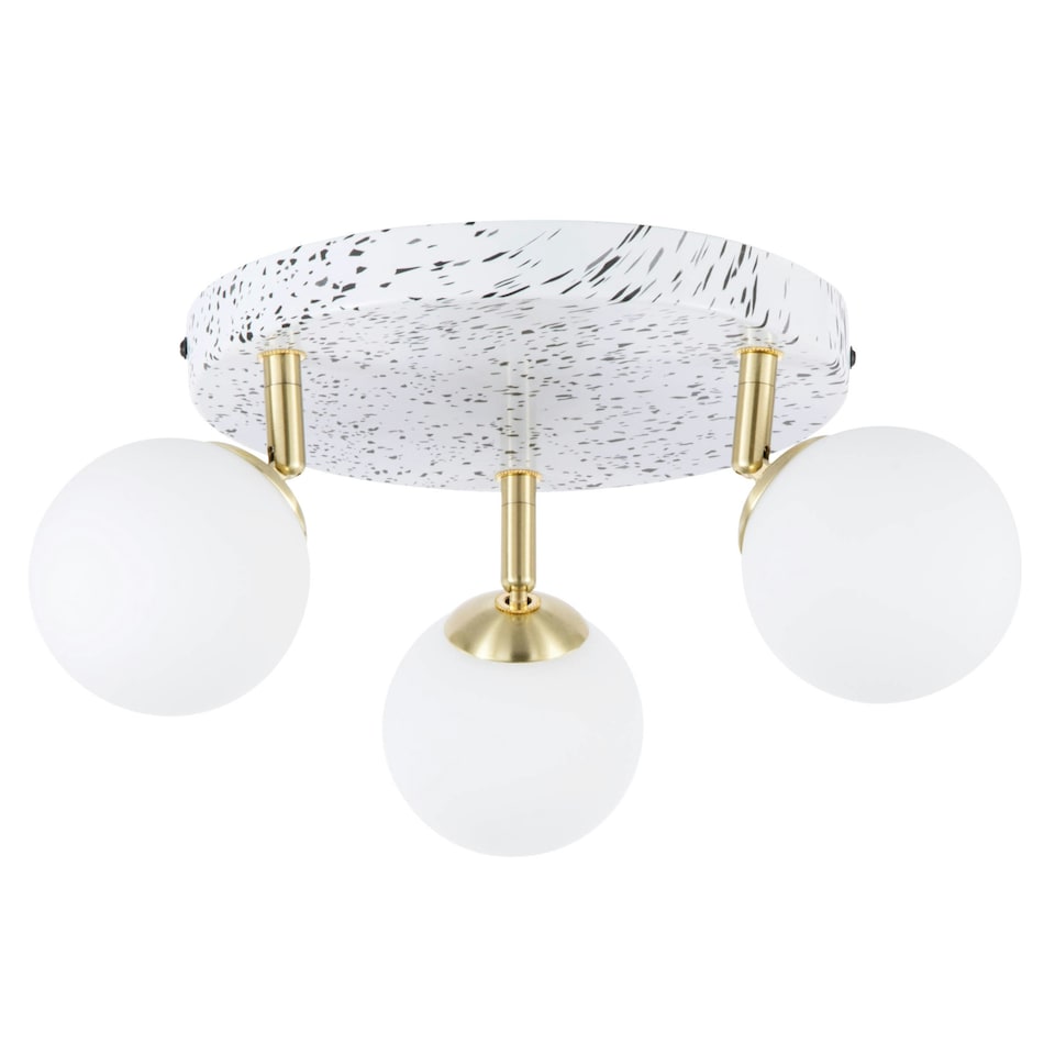 image 1 of BHS Lott Terrazzo Opal Ball 3 Light Spotlight Plate, Satin Brass | Gold | Satin Brass | 1