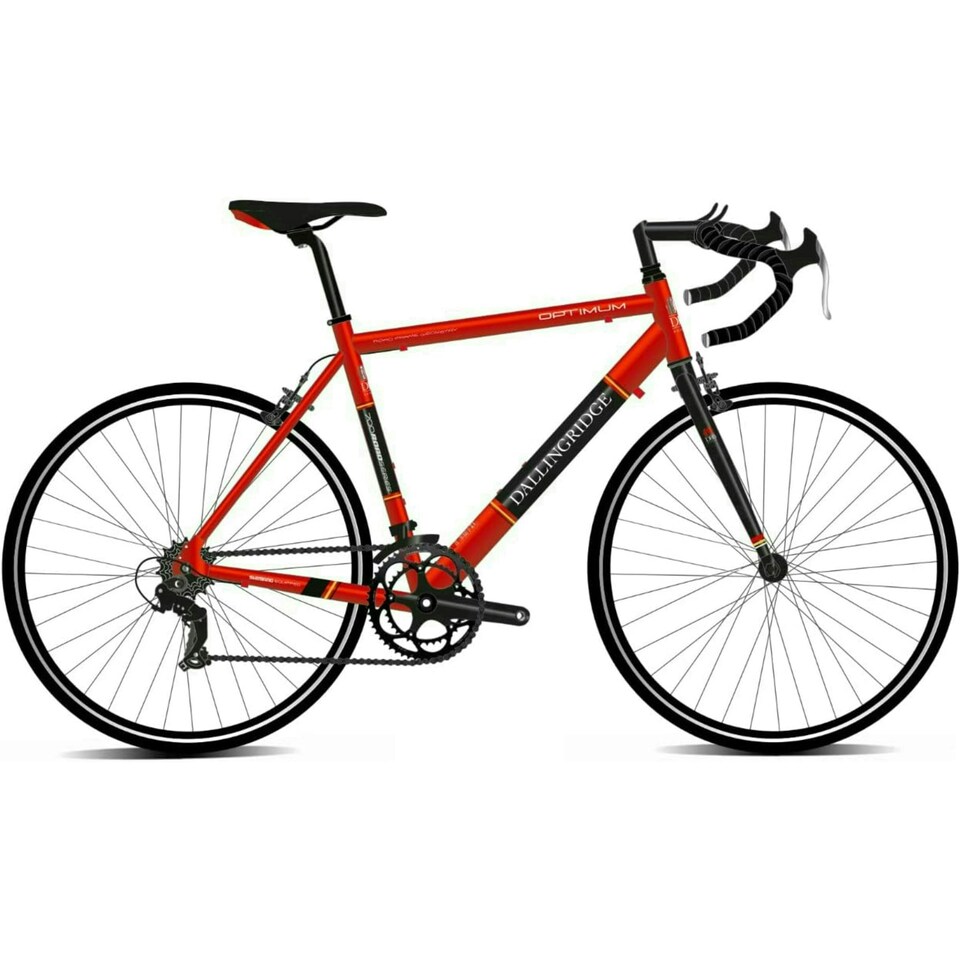 Dallingridge Optimum Unisex Alloy Road Bike, 700c Wheel, 14 Speed - Gloss Red/Black