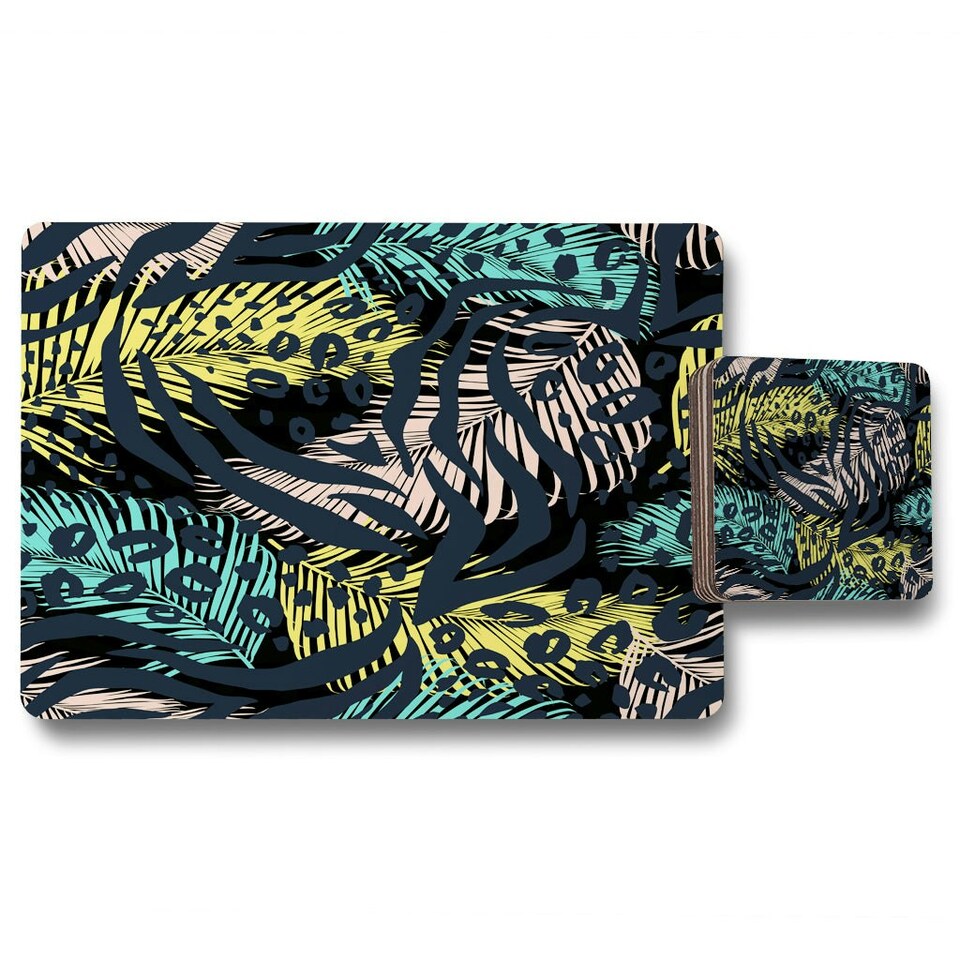 image 1 of Animal & Tropical Print (Placemat & Coaster Set)