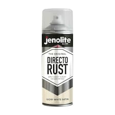 Jenolite Directorust All-in-One Multi-Surface Paint - Ivory White Satin - 400ml Spray Can - 3-Pack